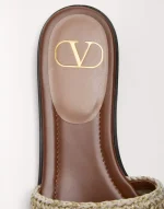 Valentino Vlogo Signature Slide Sandal With Crochet Embroidery - Image 2